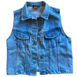 Vintage Blue Denim Vest Light Wash Size Medium Vintage